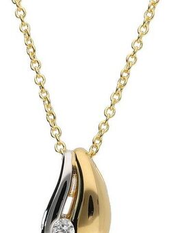 Firetti Kette mit Anhänger Schmuck Geschenk Halsschmuck Halskette Kette Solitär bicolor, mit Zirkonia (synth)