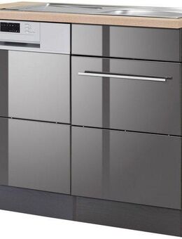 KOCHSTATION Spülenschrank KS-Wien Breite 110 cm, inkl. Möbelfront für teilintegrierbaren Geschirrspüler