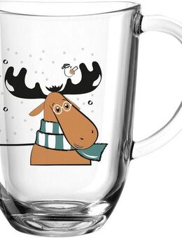 LEONARDO Tasse SILENZIO mit Motiv, 1-tlg., Glas, Elch, 380ml