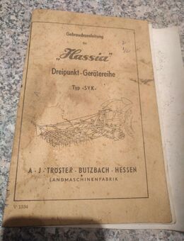 Hassia Betriebsanleitung für Sammler - Büdingen