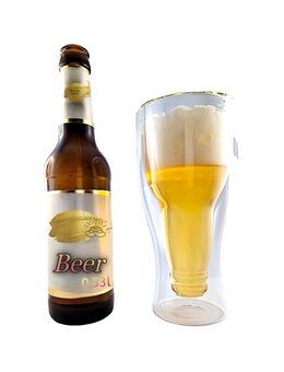 Kreatives Doppelwandiges Bierglas Partyglas Bierglas Motiv Innen 0,33l 14,90€* - Villingen-Schwenningen