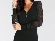 Melrose Strickkleid kurzes Kleid, femininer Stil, aus Feinstrick und Viskosemischung