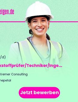Werkstoffprüfer/Techniker/Ingenieur oder vergleichbar (g*) - Ennepetal (Stadt der Kluterhöhle)
