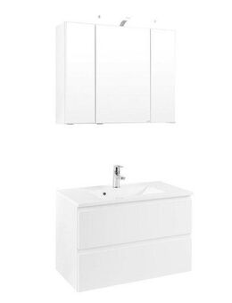 welltime Badmöbel-Set Cardiff, (2-St), Breite 80 cm, griffloses Design