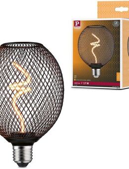 Paulmann LED-Leuchtmittel Metallic Glow Standard 230V LED Globe dimmbar Schwarz, E27, 1 St.