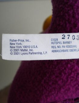 Fisher Price/Mattel-Plüsch-Hutspiel-Barney von 2001,mit Funktion,ca. 27 cm - Linnich