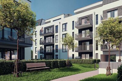 Erstbezug: 3-Zimmer-Wohnung mit West-Balkon, Tageslicht-Badezimmer und attraktivem Grundriss