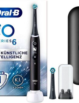 Oral-B Elektrische Zahnbürste iO 6, Aufsteckbürsten: 2 St., mit Magnet-Technologie, Display, 5 Putzmodi, Reiseetui