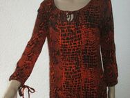 NEU * Edel * stylisch * Animal * Snake * Schlange * Seiden- Georgette * Crinkel * Knitter * Batik * Mini- Kleid "Kristall" Gr. 34. 36- 38/ S * schwarz * orange * - Riedlingen Zentrum