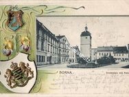 Postkarte, AK, Borna, Dinterplatz mit Reichsthor - Bötzingen