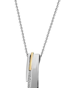 Firetti Kette mit Anhänger Schmuck Geschenk Silber 925 Halsschmuck Halskette Ankerkette, mit Zirkonia (synth)