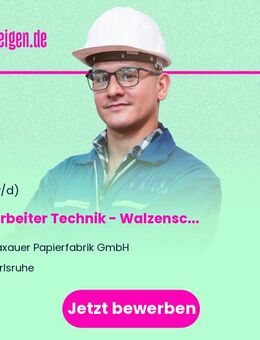 Mitarbeiter Technik - Walzenschleifer (w/m/d) - Karlsruhe