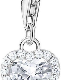 THOMAS SABO Charm Herz Charm weiß, 2202-051-14, mit Zirkonia (synth)