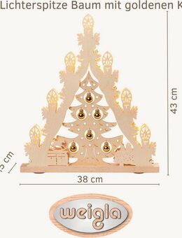 Weigla LED Lichterbogen Weihnachtsbaum mit Kugeln, Made in Germany (1-tlg), Lichterspitze, 7-flammig