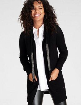 Laura Scott Kapuzenstrickjacke mit Glitzerbändern