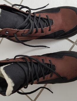 Booty, Stiefel, Winterstiefel Rieker. Größe 39. Weite H. Tex-Membrane. Atmungsaktives Softleder mit Textil kombiniert. Angenehmes Lammwollfutter, robuste Profilsohle mit 25-mm-Absatz. - Hamburg Wandsbek
