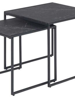 ACTONA GROUP Beistelltisch Infinity (Set, 3 Stück), Satz mit Tischen, Schlittenbeine aus schwarzem Metall, (Set, 2 st)