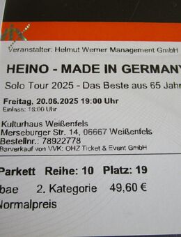 Heino Konzert Weißenfels Ticket reservix - Weida