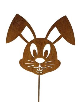 niedlicher Hasenkopf zum Stecken Edelrost Ostern - Kraftisried