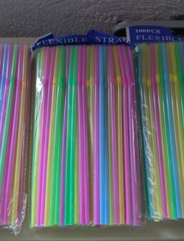 300 Plastik Strohhalm Neu OVP - Uhingen