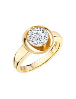 Zeeme Fingerring Silber 925 vergoldet mit weißem Zirkonia-Stein 8mm