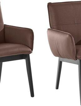 Home affaire Armlehnstuhl Model 6 (Set, 2 St), Bezug in Microfaser oder Leder, Gestell ist Buche in schwarz lackiert