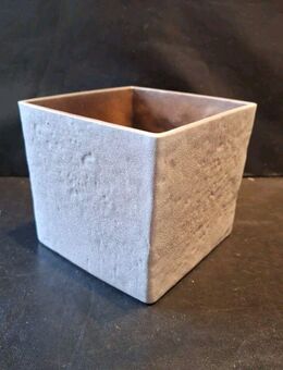 Keramik Blumen Übertopf Blumentopf 13cm hoch ca. 13cm breit grau eckig Deko - Essen