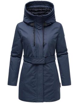 Navahoo Winterjacke Eishauch 14 Damen Winterparka mit Taillengürtel und Fleece-Kragen