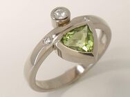 Ring Weißgold 585 mit Peridot und Diamanten=0,06ct w-si, Weite 57 - Ingelheim (Rhein) Zentrum