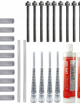 2x CHEMISCHER ANKER CPS 300 KLEBSTOFF 4X MISCHER mit M8 Befestigunsset - Wuppertal