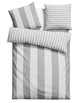 Home affaire Bettwäsche Sari, Flanell, 3 teilig, in verschiedenen Qualitäten, maritime Bettwäsche mit Streifen