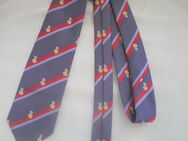 Krawatte schräg gestreift mit Kronenmuster (Blau, Rot - Weichs