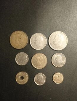9 Stück Münze Spanien Pesetas PTAS Peseten unterschiedlicher Epochen Carlos I - Essen