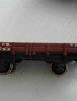 Trix Rivarossi Niederbordwagen mit Bremserhaus P657193, - Neckarsteinach