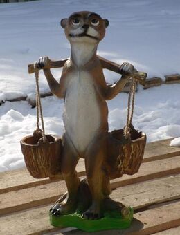 Erdmännchen mit Wassereimern Dekofigur Gartenfigur - Hergisdorf