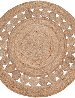 Paco Home Teppich Viborg 593, rund, Höhe: 13 mm, Jute, Modern, Boho, Ethno, Handgefertigter Natur-Teppich
