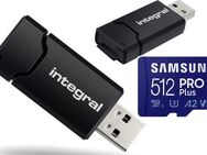 USB 3.1 Typ A, Speicherkartenleser integral, MicroSD Laufwerk, Samsung PROPlus MicroSDXC 512GB, mit einer Datenübertragung von bis zu 160MB/s, inklusive SD-Adapter - Fürth