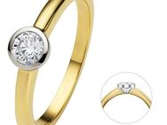 ONE ELEMENT Diamantring 0.25 ct Diamant Brillant Zarge Ring aus 585 Gelbgold, Damen Gold Schmuck Zarge
