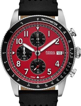 Fossil Chronograph SPORT TOURER FS6086, Quarzuhr, Armbanduhr, Herrenuhr, Lederarmband, analog, Tag