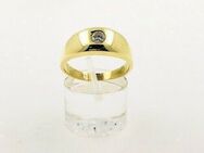 Solitär Unisex Ring aus 14 kt Gold mit 0.20 ct Diamant Gr 61 EU - Leimen Zentrum
