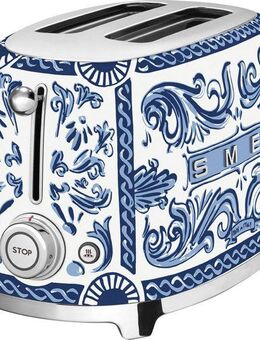 SMEG DOLCE & GABBANA Toaster TSF01DGBEU, 2 Schlitze, für 2 Scheiben, 950 W, Limited Edition Dolce & Gabbana Blue Mediterraneo