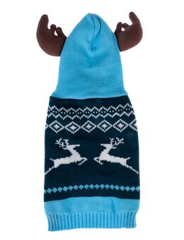 TIAKI Rentier-Hoodie für Hunde - 45 cm Rückenlänge (Größe L)