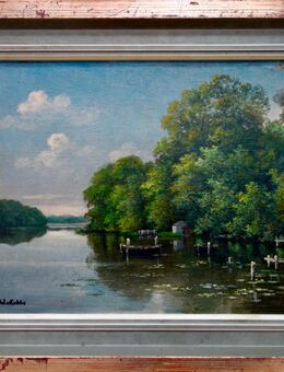 altes Ölgemälde, Binnensee - Hilden