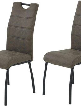 HELA 4-Fußstuhl PETRA (Set, 2 St), Vierfußstuhl, Vintage Optik, mit Griff, Rundrohrgestell