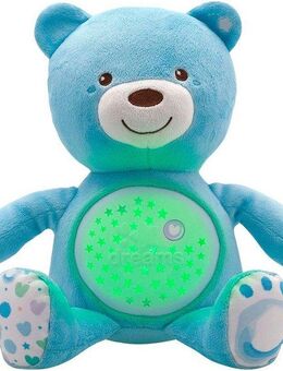 Chicco Kuscheltier First Dreams Baby Bär, Hellblau, mit Lichtprojektion und Soundfunktion
