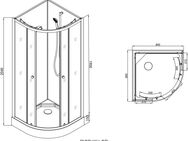 Sanotechnik Komplettdusche BELA, Einscheibensicherheitsglas, Viertelkreisdusche