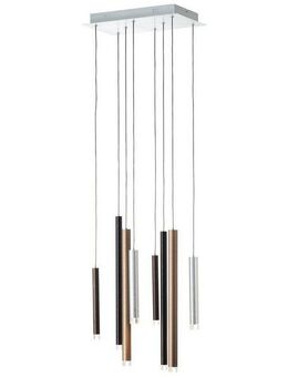 Brilliant Pendelleuchte Cembalo, LED fest integriert, Warmweiß, LED Hängelampe 8flg braun/Kaffee