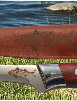 Anglermesser mit Scheide inkl. Gravur Makrele - Osterode (Harz)