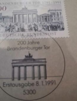 Wunderschöne 1 DM Briefmarke Erstausgabe 08.01.1991 Brandenburger Tor - Montabaur