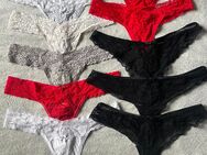 10x Spitze Tanga Slip String Höschen Dessous Unterwäsche rot, schwarz - Berlin